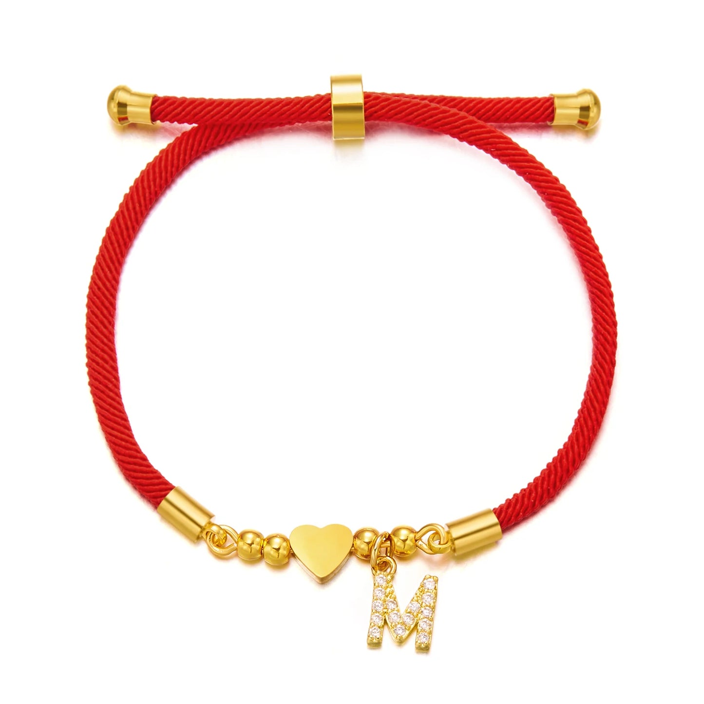 Pulsera Hilo Rojo con Iniciales en Strass