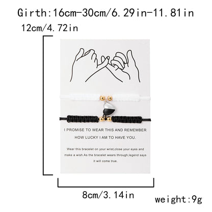 Par de Pulseras Hilo Corazón - Unidos con Imán