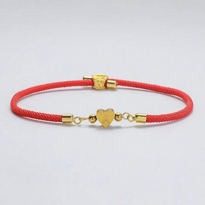 Pulsera Hilo con Iniciales Doradas
