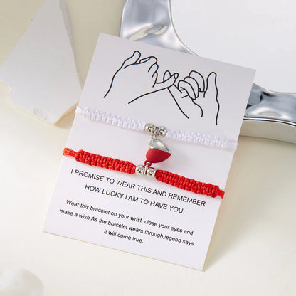 Par de Pulseras Hilo Corazón - Unidos con Imán